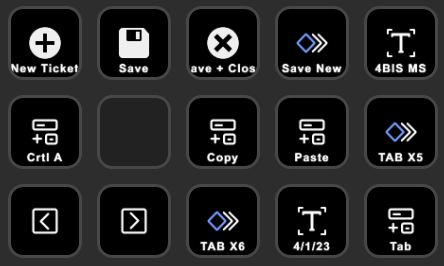 Screen showing the button layout of a Stream Deck