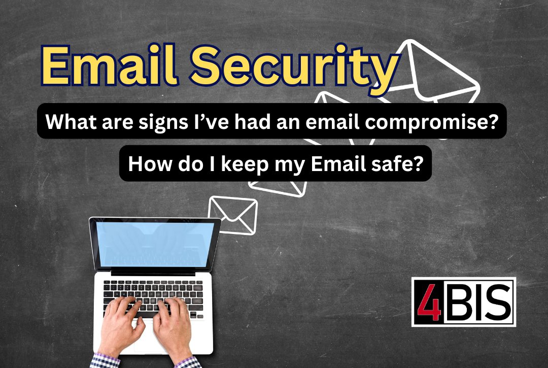 Headline says Email Security. 4BIS logo in the lower right hand corner.